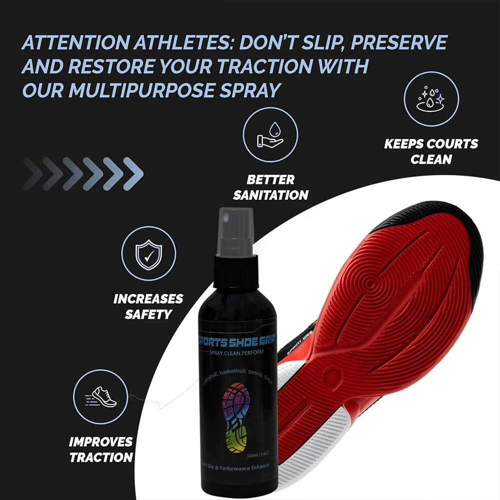 100Ml Sports Shoe Grip Spray Basketball Shoe Grip Spray Shoe Sole Protector Sole Enhancer Improve Sole Traction & Court Grip