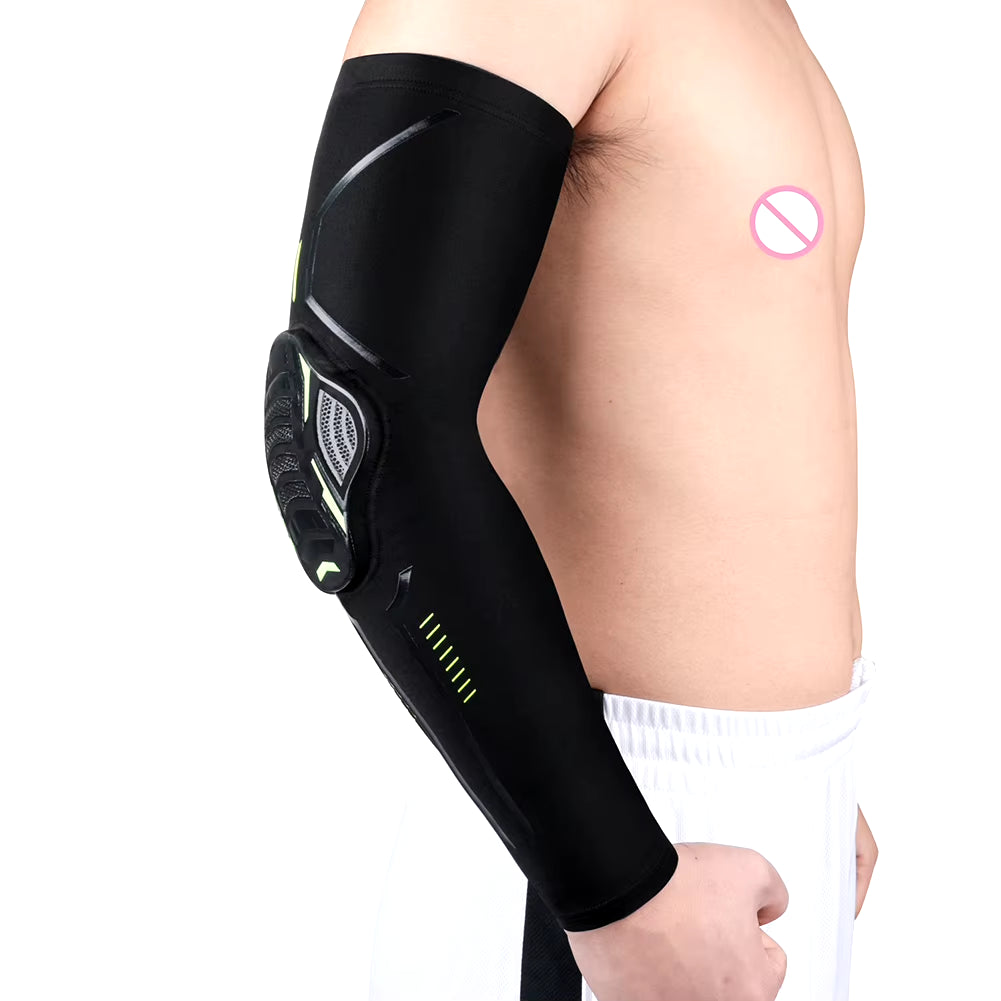 Sports Arm Guard Compression Sleeve - Crashproof Elbow Protector with UV Protection for Running, Fishing, and Cycling