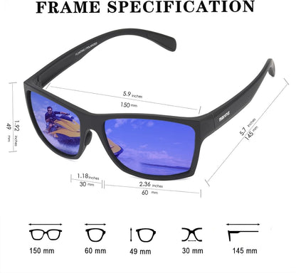 Floating Polarized Fishing Sunglasses for Men UV Protection Fishing Glasses Boating Kayaking Water Sport Glasses